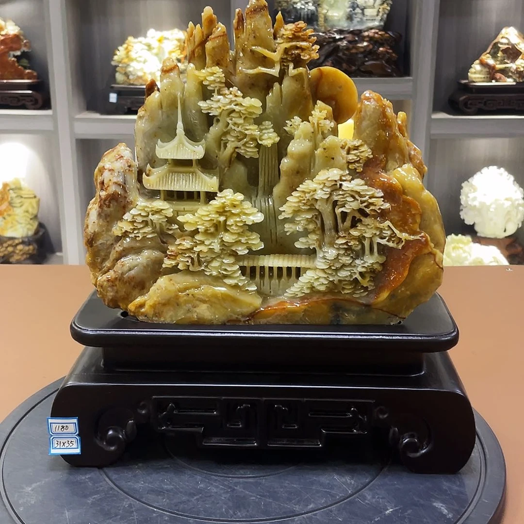 蛇纹石玉（覆膜）未镶嵌珠宝奇石