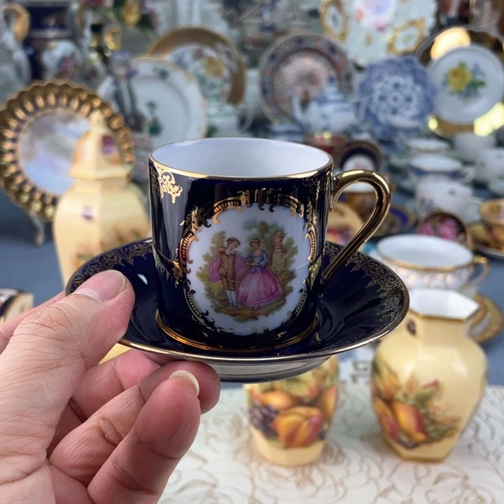 中古瓷器小房子盘子