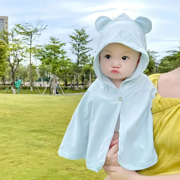 婴儿斗篷夏防晒薄款外穿透气衣宝宝超萌可爱新款遮阳披风幼儿外套