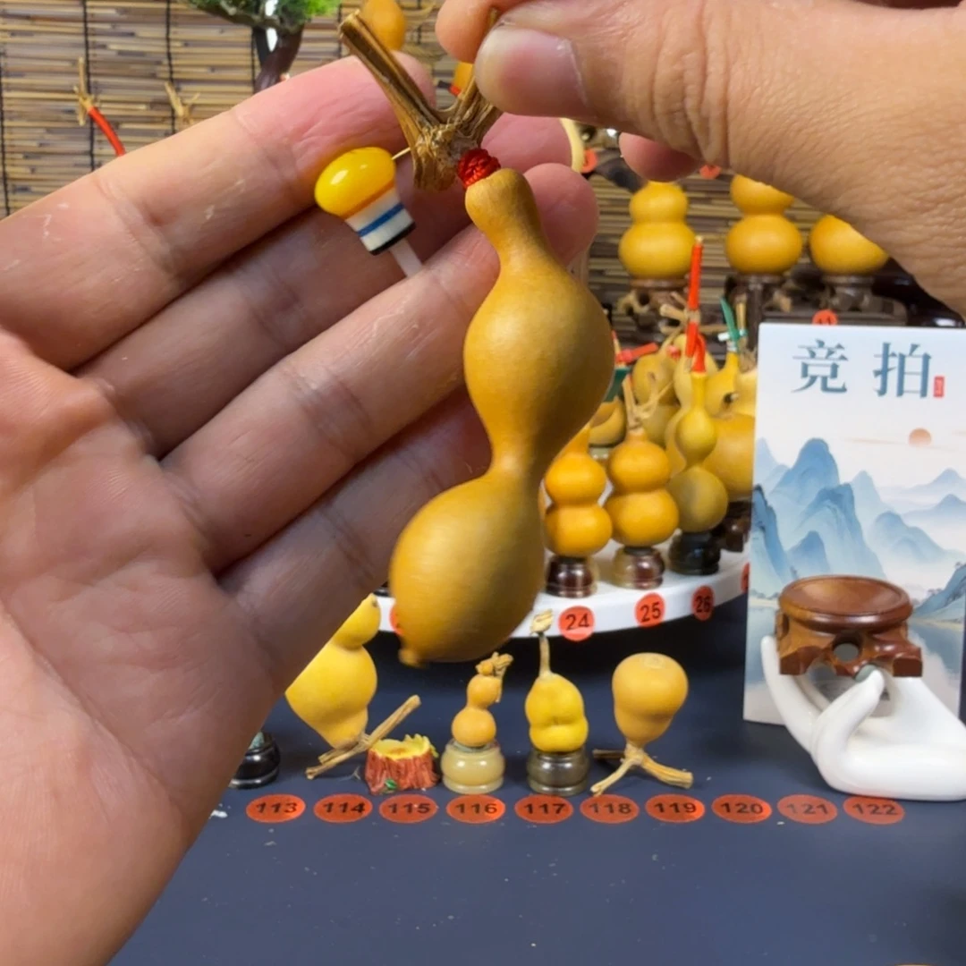 文玩葫芦绿皮蚂蚁镶口不退换