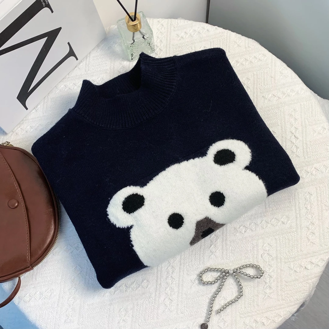 清-汤圆吖秋冬圆领图案款针织毛衣243568