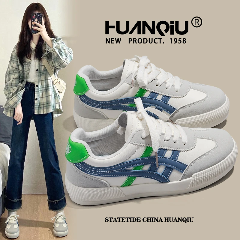 环球阿甘德训鞋女2025新款春季平底舒适休闲板鞋子软底轻便运动鞋