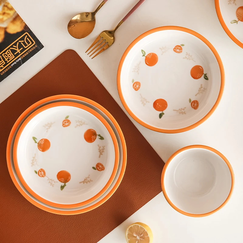 【大吉大利】新款家用中式餐具陶瓷餐具可爱家用釉下彩陶瓷碗盘餐具