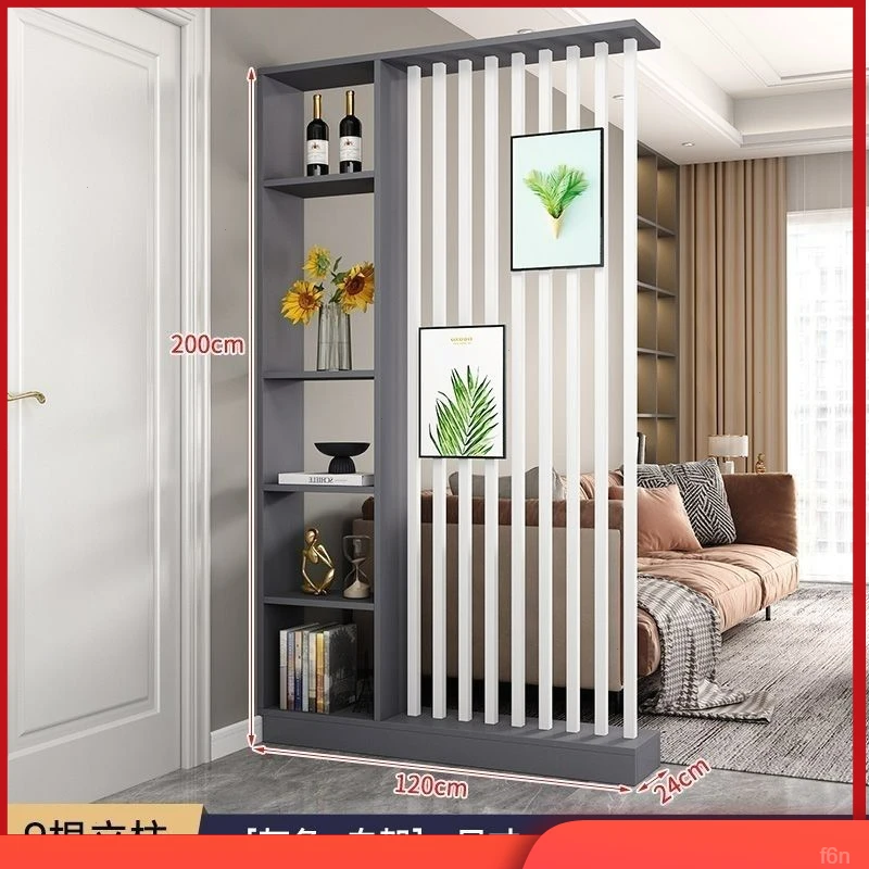 简约入户玄关多层置物架客厅隔断柜家用新中式屏风隔断柜客厅双面