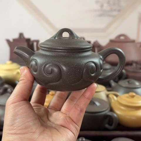 紫砂壶梨皮天青250cc