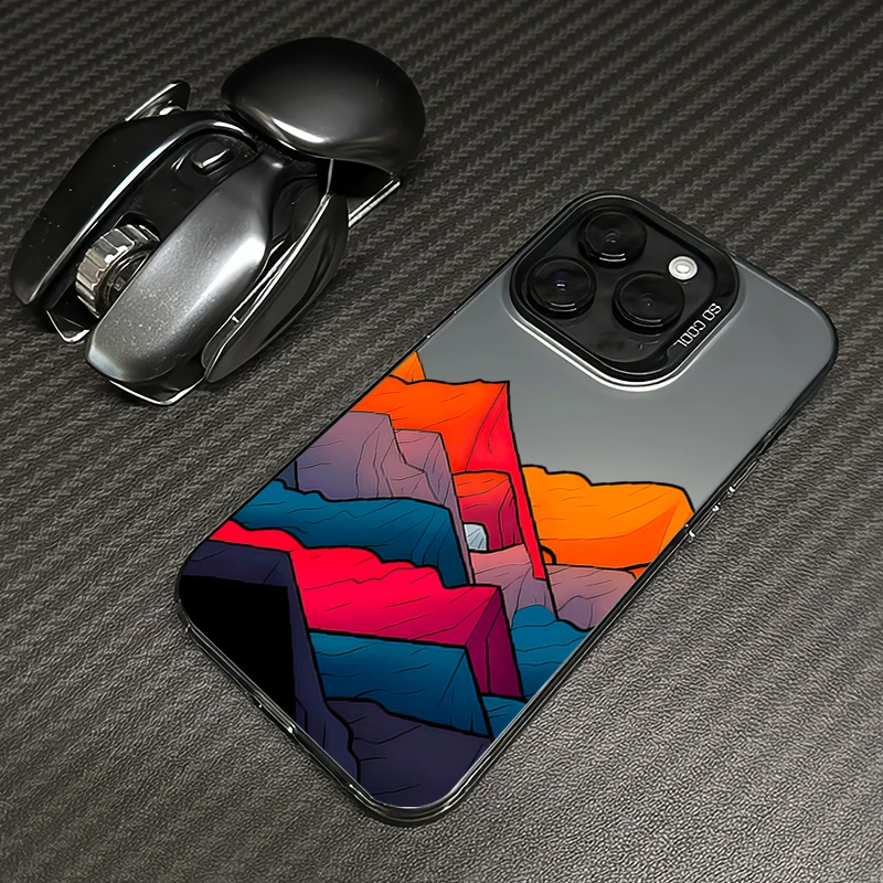 五彩山脉适用iphone16手机壳15promax苹果14/13/12/11防摔套磨砂