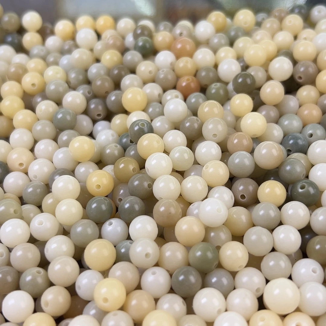 菩提根/象牙果手串卡8青提奶黄圆100颗