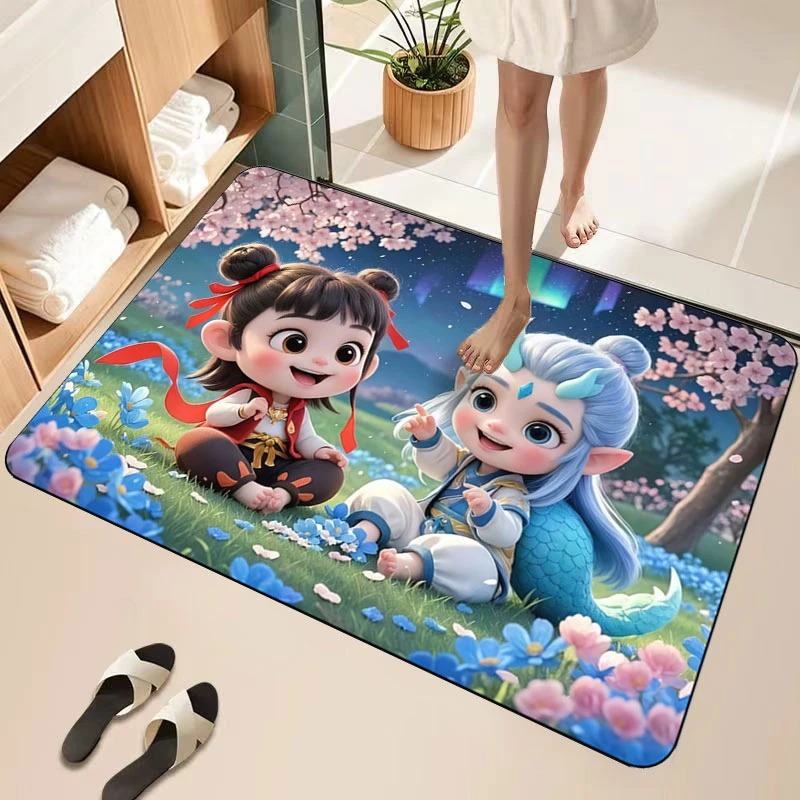 【软硅藻橡胶底】卡通浴室吸水防滑地垫脚垫厨房卫生间门口家用门垫