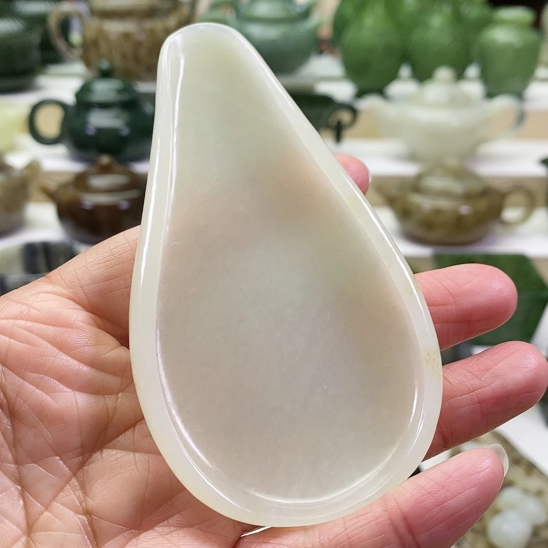 和田玉茶则未镶嵌