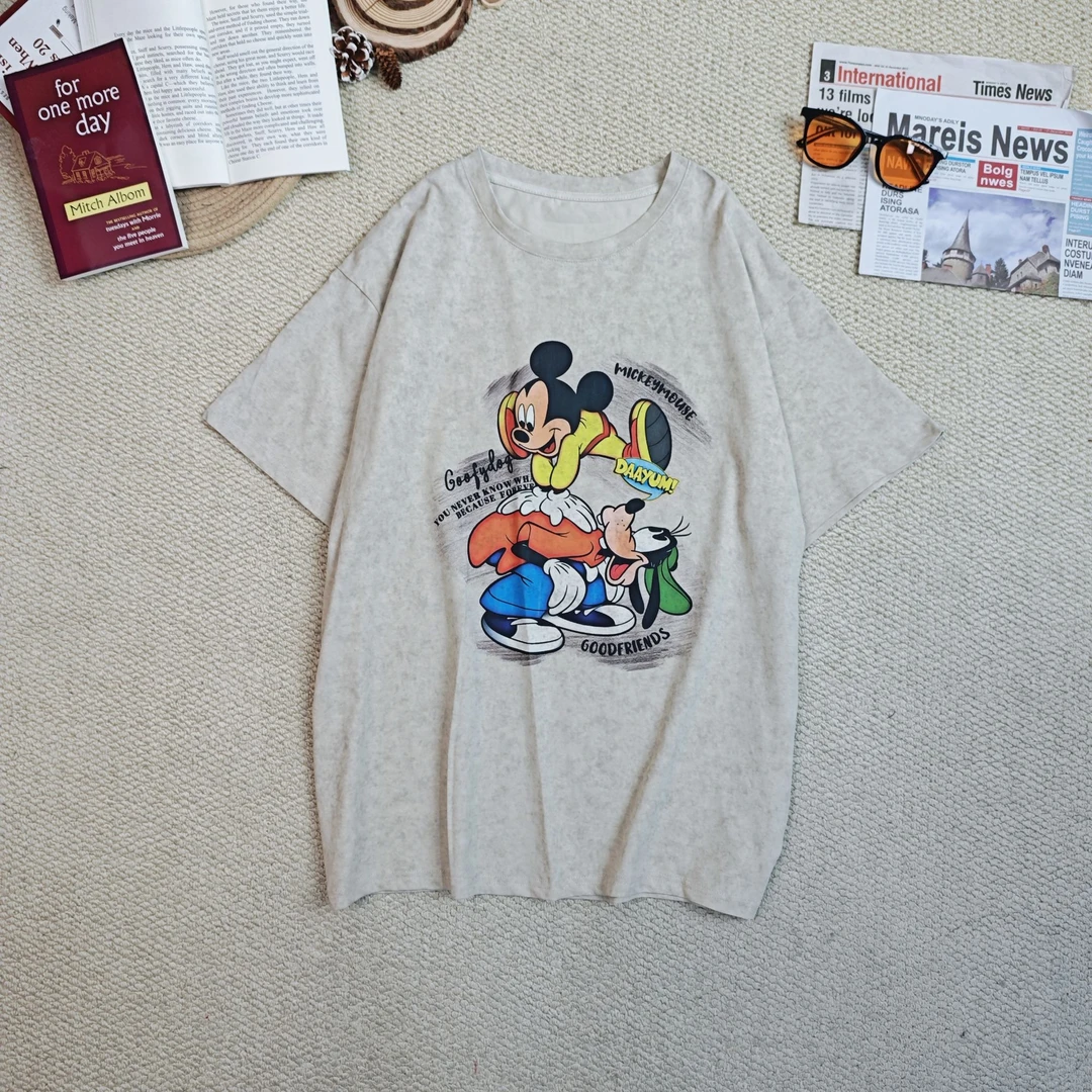 2025春季新款休闲时尚百搭卡通印花短袖T恤0160