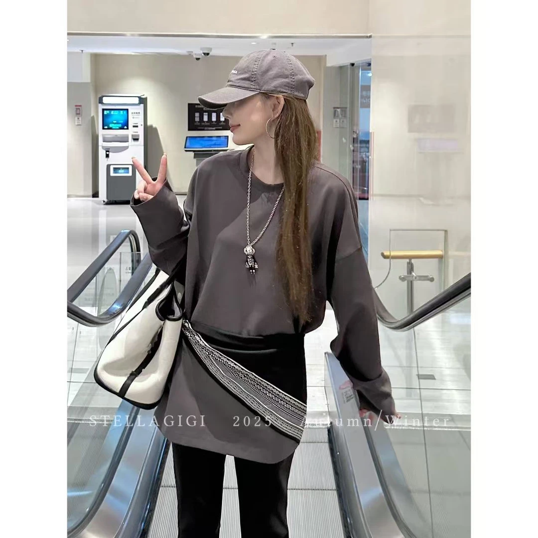 SG / 杨依姗 AW极简百搭 基础款纯色长袖圆领T恤T-20251381