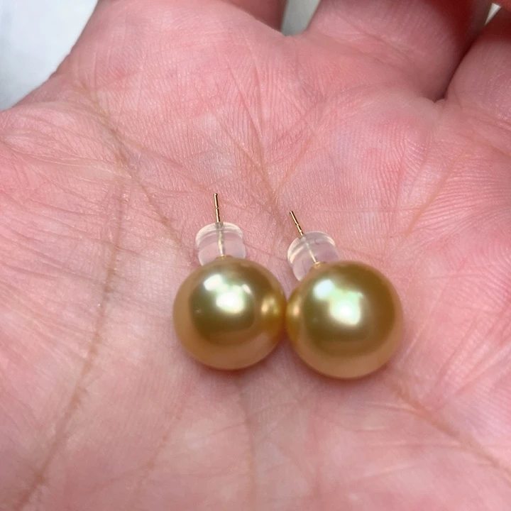 18K金镶嵌耳饰海水珍珠