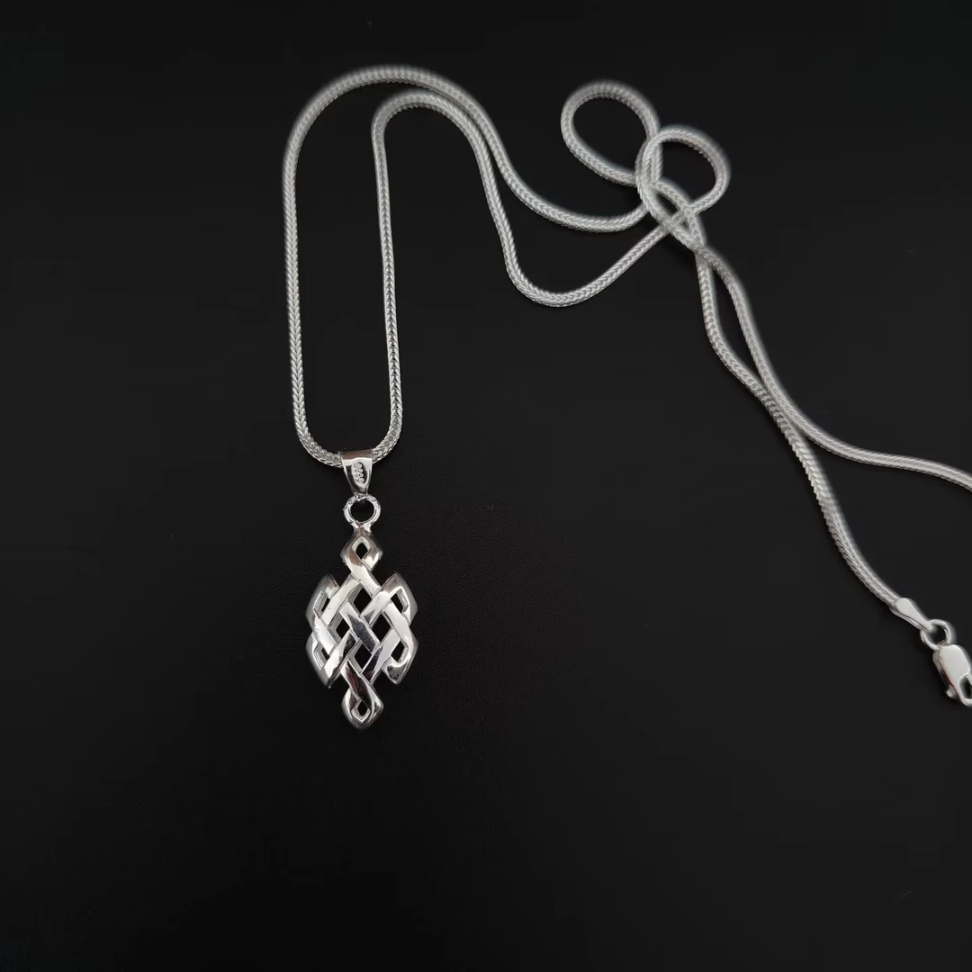 吊坠足银 蒙古元素纯银吉祥结项链立体镂空时尚气质民族风礼物