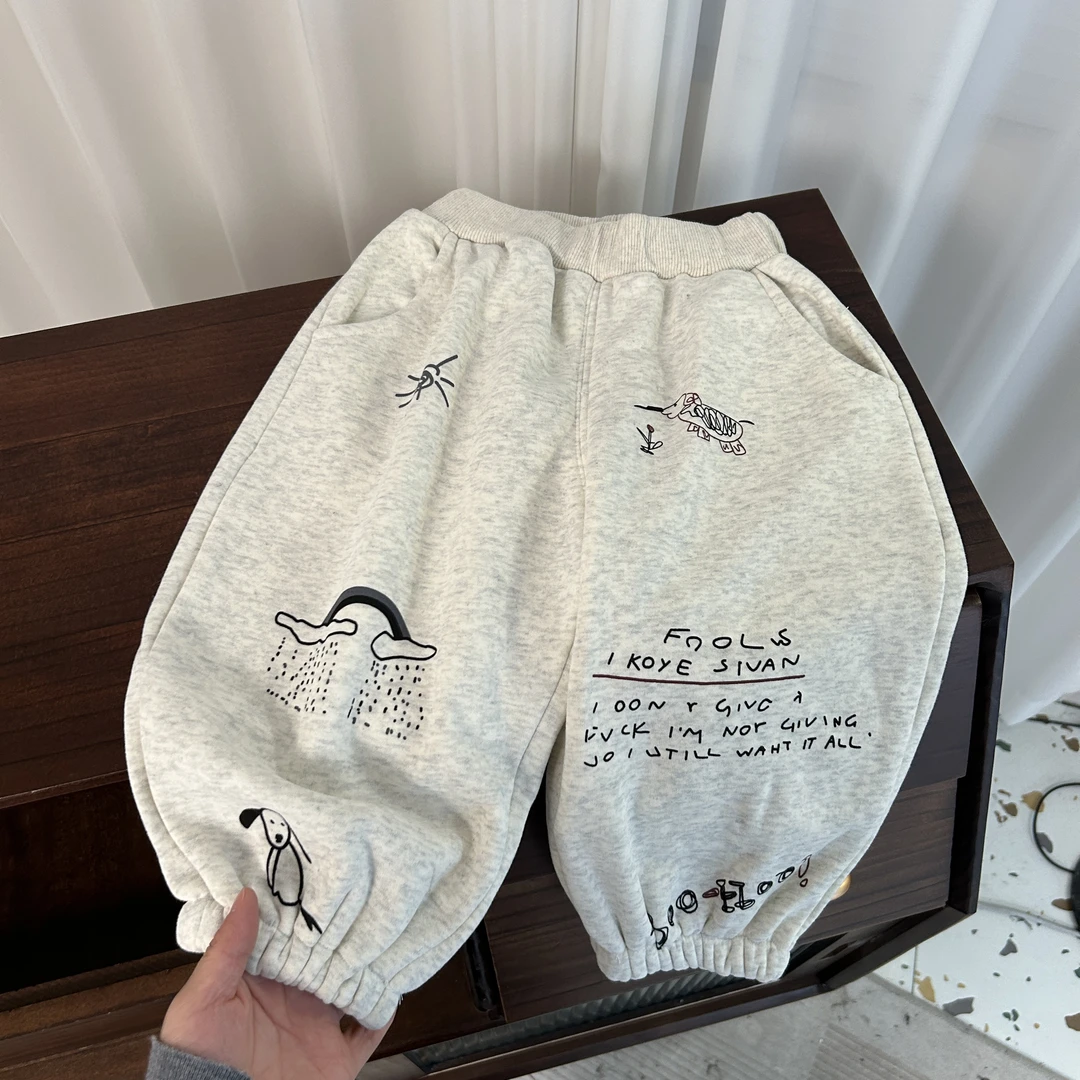 【朱鑫宇专属】儿童加绒休闲裤2024新款男童冬装卫裤运动裤BMD3018