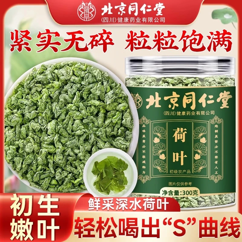 北京同仁堂荷叶300克荷叶茶新鲜干荷叶精选荷叶泡水喝养生茶朕皇