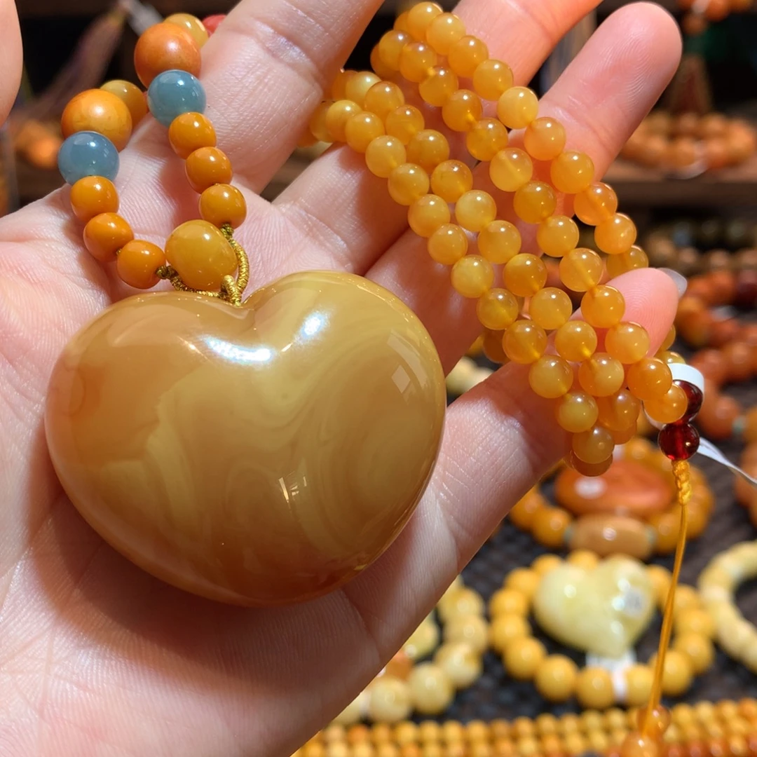 蜜蜡未镶嵌吊坠(赠链)