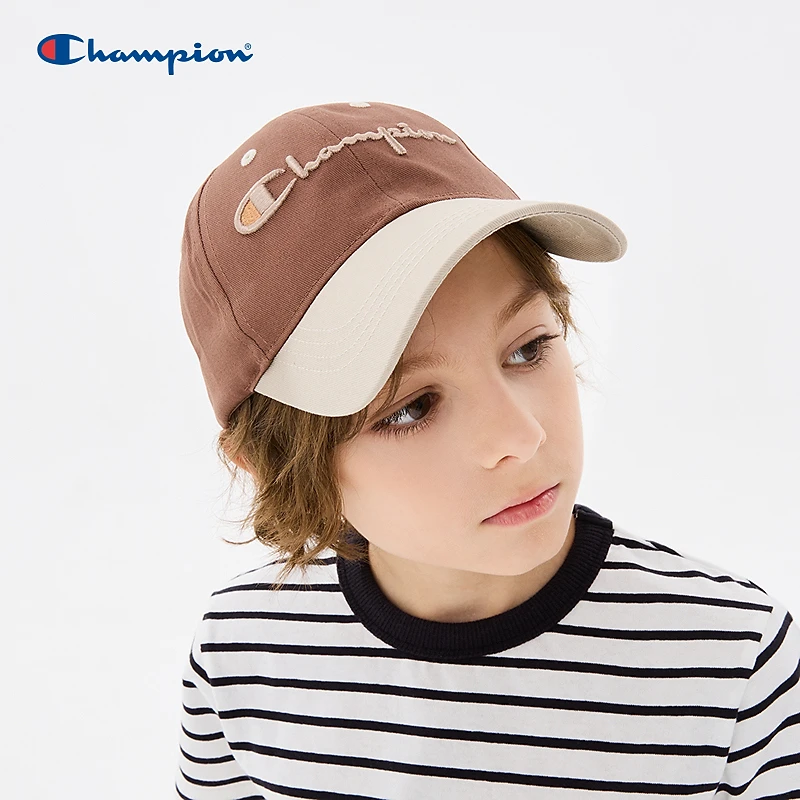 Champion冠军童配2024秋季经典全拼草写logo日常百搭撞色棒球帽潮
