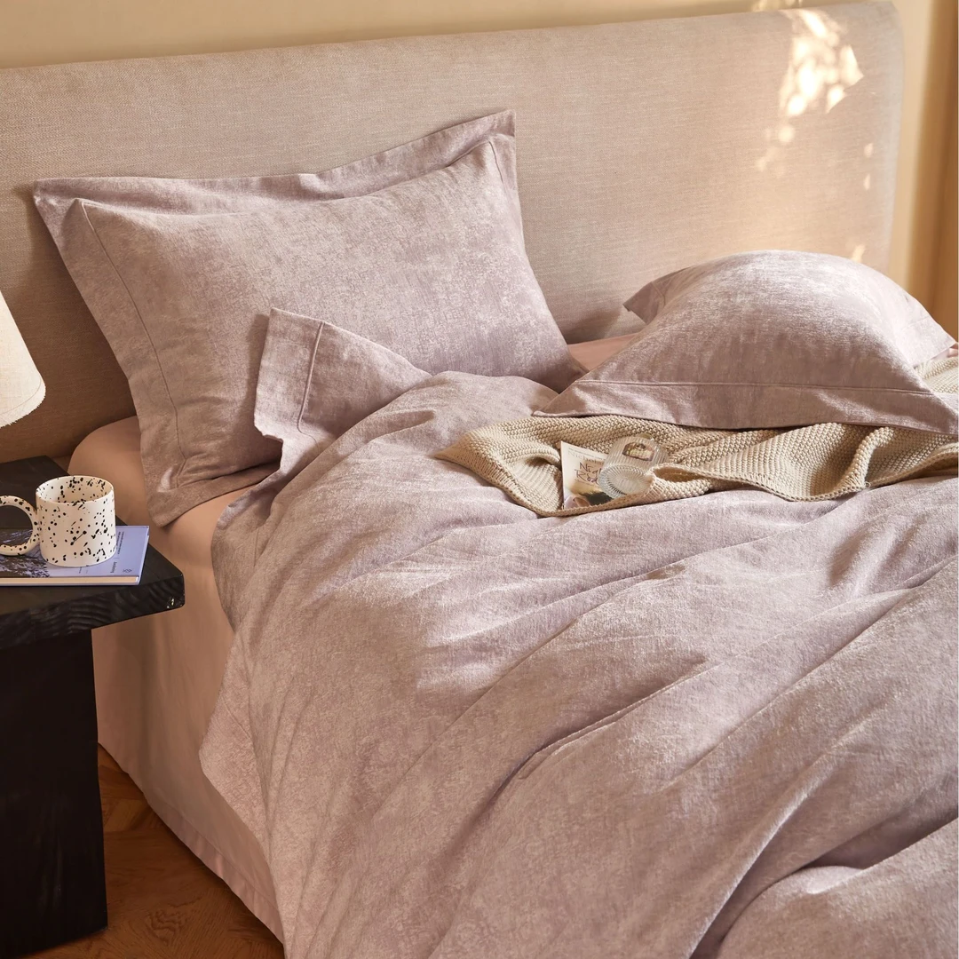 【贤公子】MN/慕奈 桂香月影粉/轻奢系列/印染设计/宽边埋绳/四件套