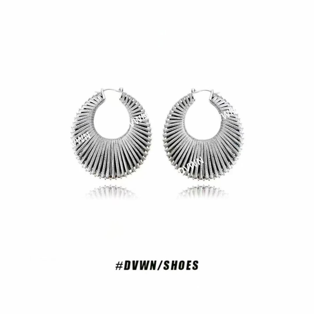 铜合金耳饰 【 高级感！】复古羊皮绳手工编织缠绕耳环