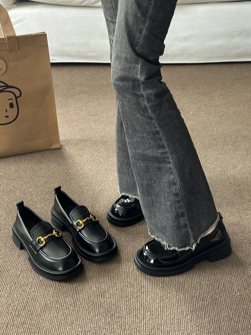 厚底英伦风玛丽珍制服jk小皮鞋女2025年新款秋冬一脚蹬乐福鞋单鞋