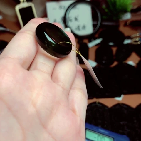 天然缅甸a货钢琴黑挂件