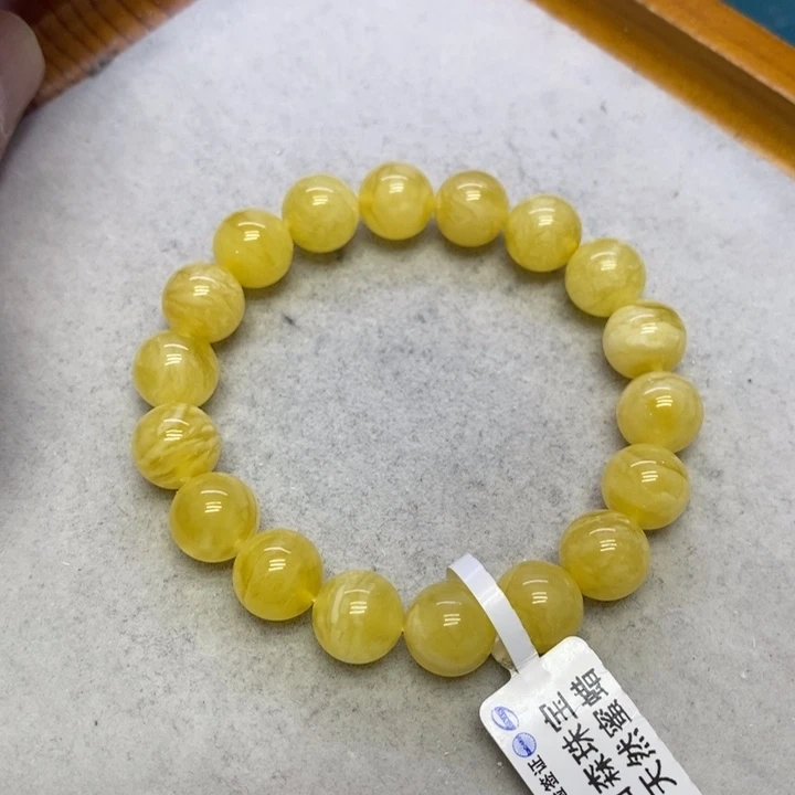 蜜蜡裸石未镶嵌手串