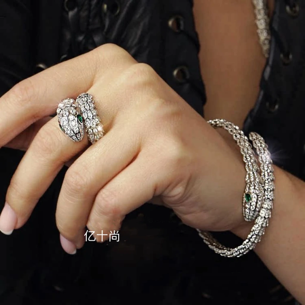 合金合成锆石手镯 多多蛇满赚高档手镯轻奢时尚洋气奢华HJ100073