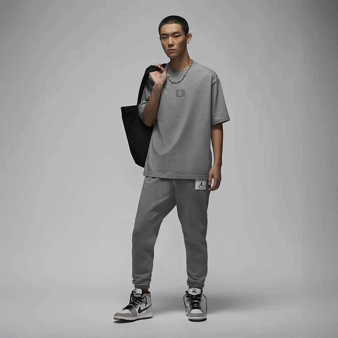 Nike/耐克正品男款雅丹风JORDAN灰色运动休闲短袖T恤FZ1913-091