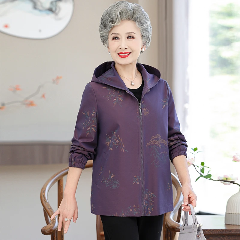 YUZHAOLIN/俞兆林中老年女装春装大码奶奶装上衣老太太风衣外套