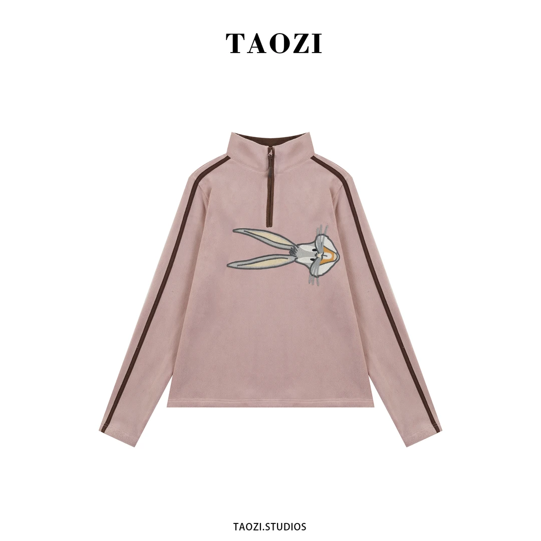 【汶汶】2025秋冬新款百搭加绒加厚长袖上衣TZD504