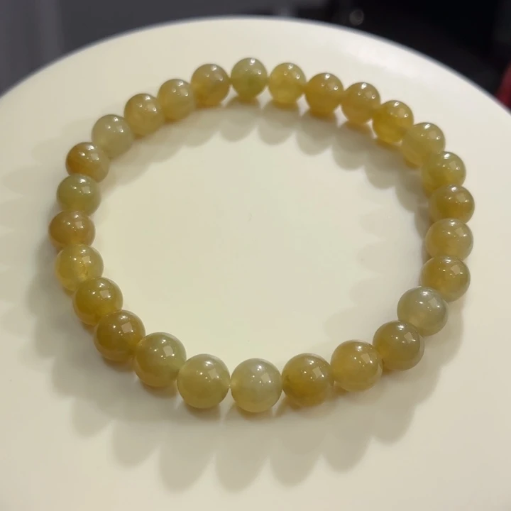 翡翠未镶嵌手链冰胶黄翡卡7