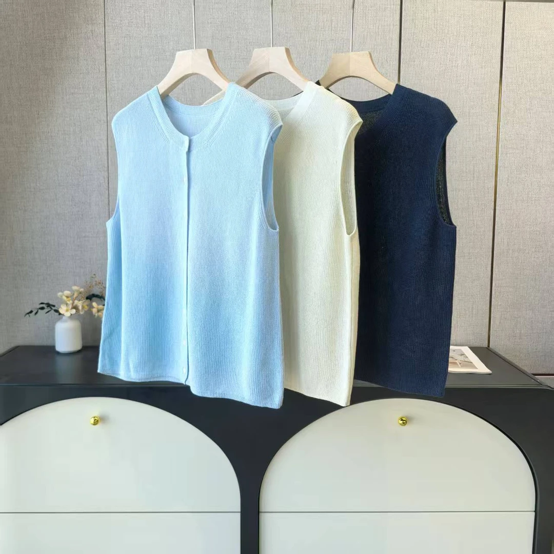 FW576【空调马甲】和纸纱轻薄马甲开衫