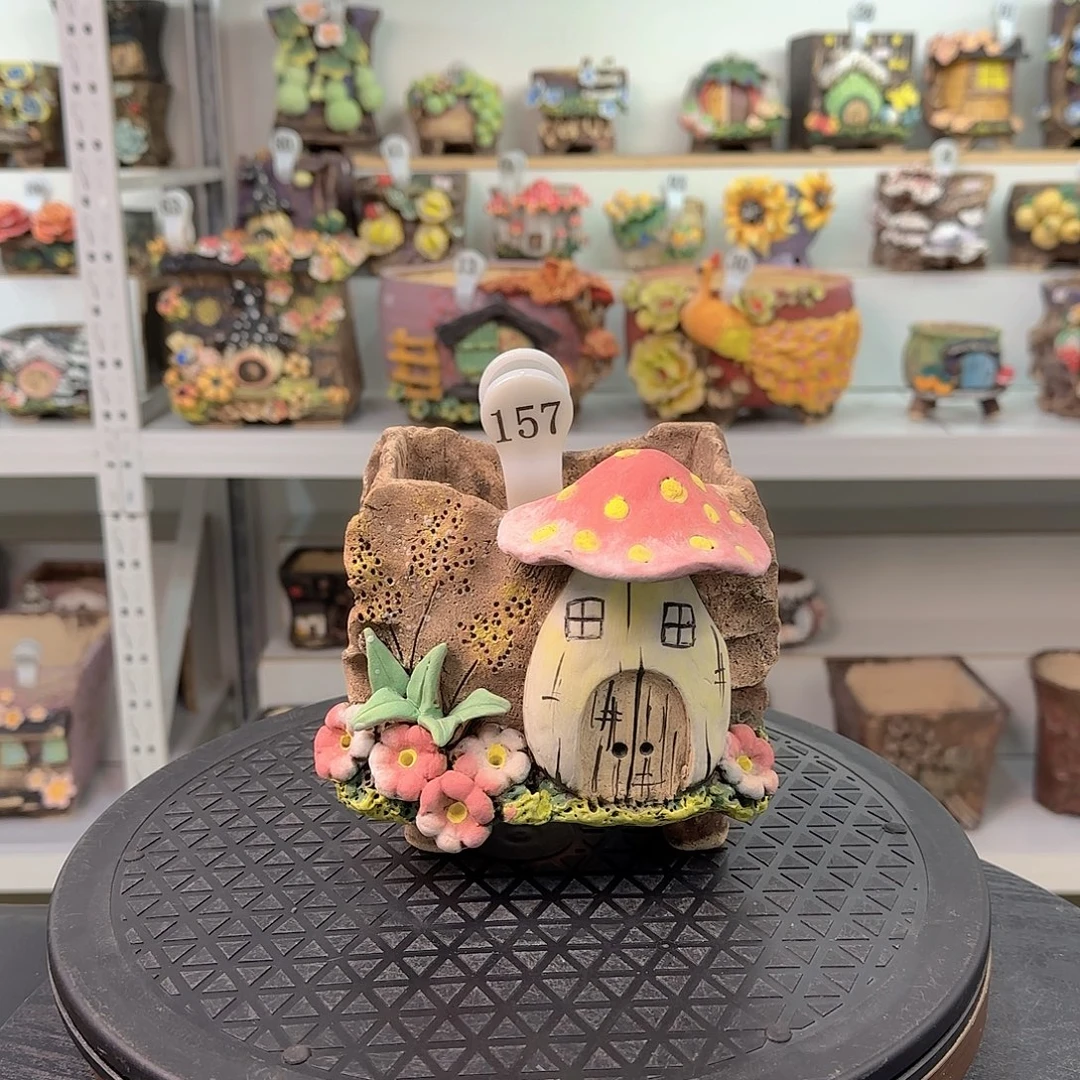 本默花器麦饭石花盆