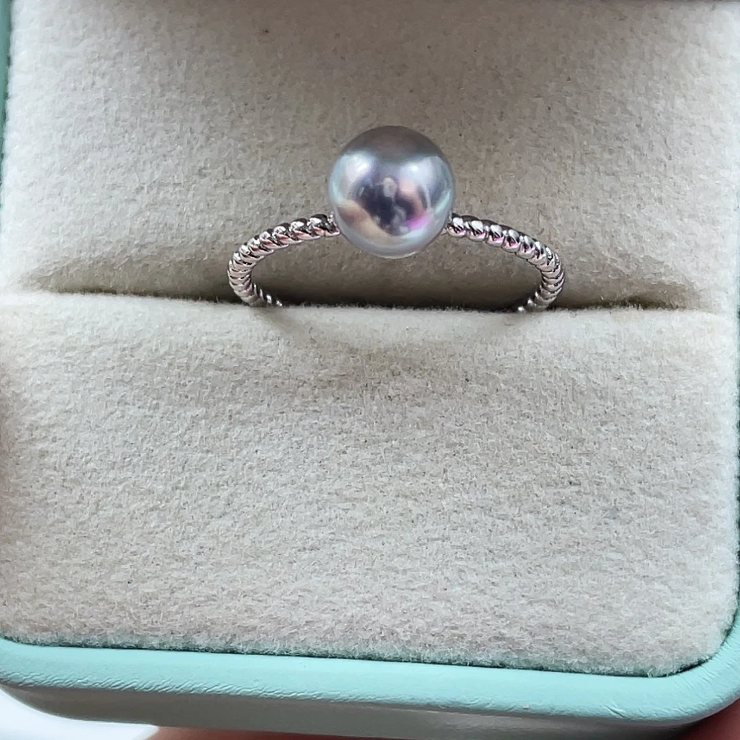 海水珍珠戒指银S925镶嵌
