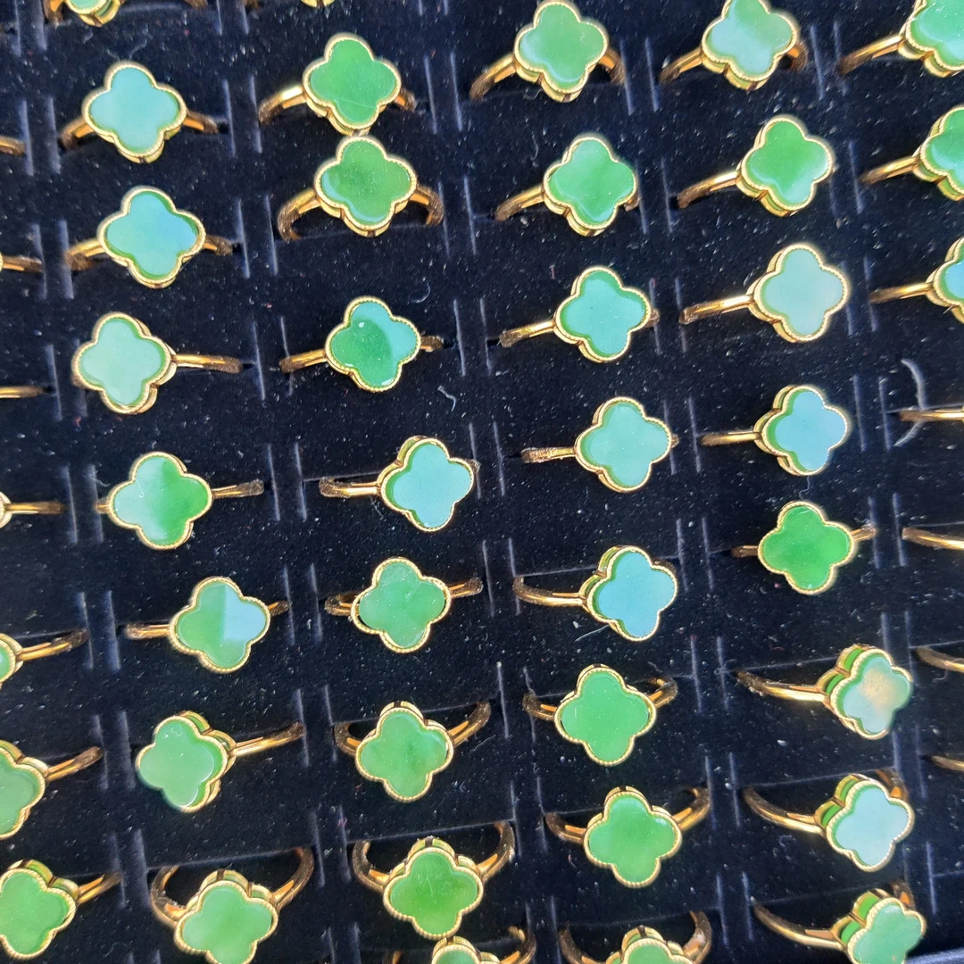 四叶草碧玉戒指多样性拍一发一H