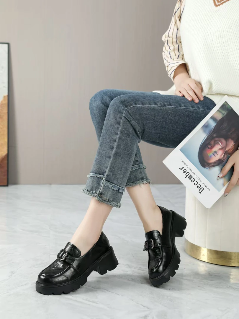 网络日记超轻厚底自留款乐福鞋23202