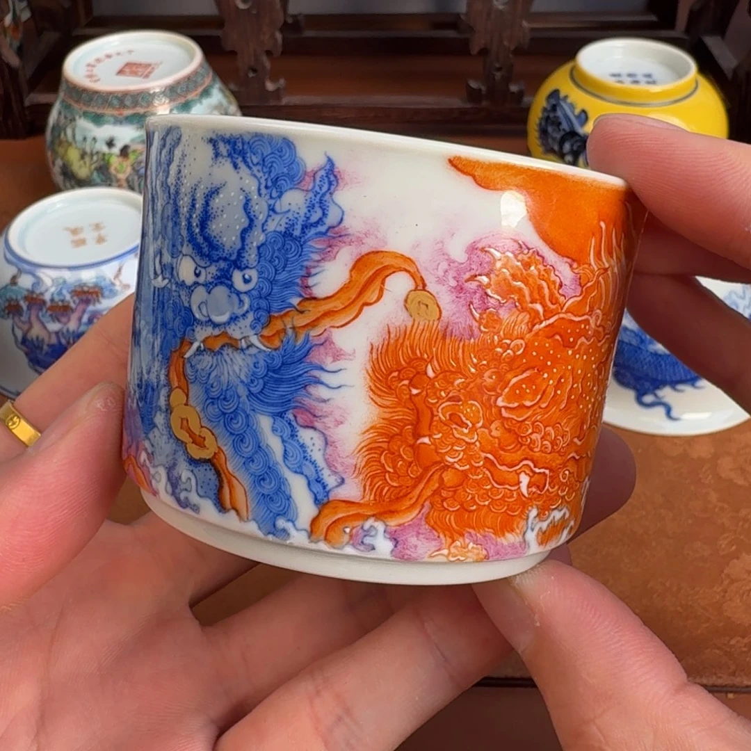 瓷片蓝**玉景德镇瓷器手工手绘