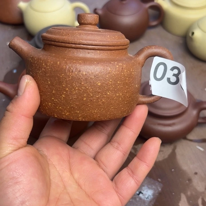 紫砂茶壶红降坡半手工220cc