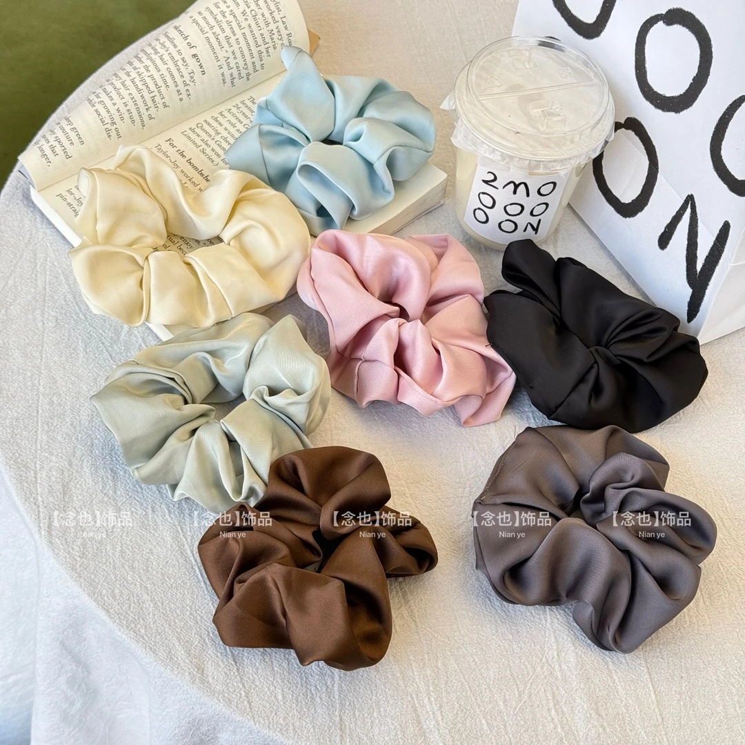 【念也】缎面花苞大肠发圈洋气色系复古网红爆款简约气质马尾新款