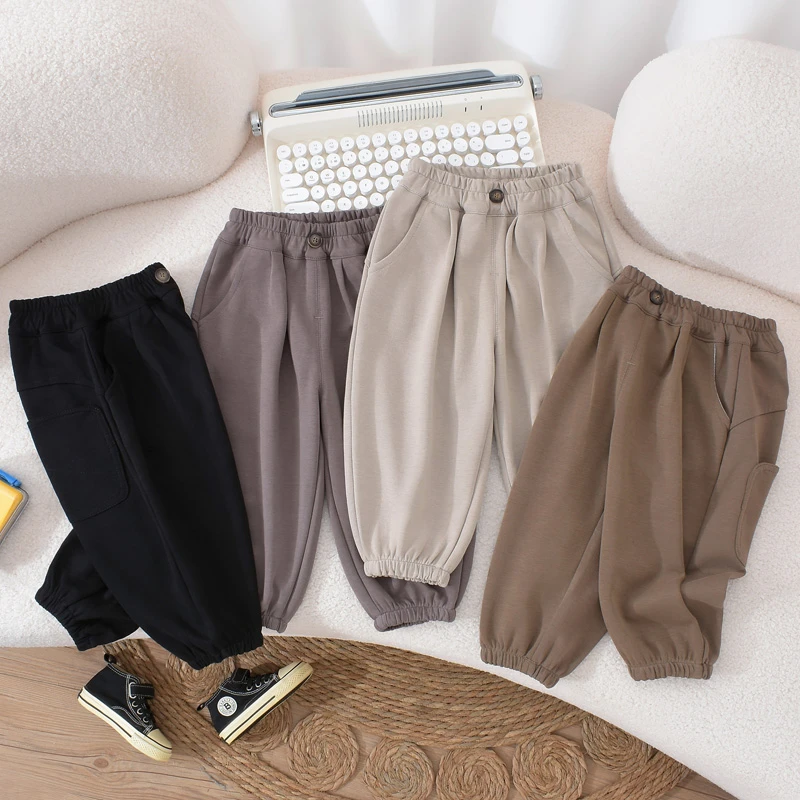 男童裤子春装2025新款儿童休闲裤女宝宝宽松运动长裤小童束脚卫裤