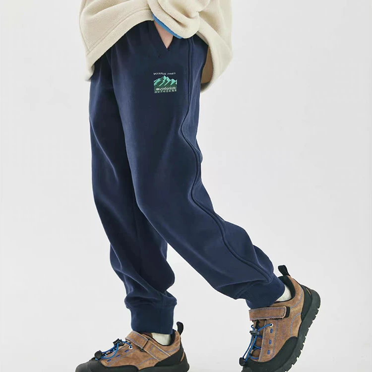 2497秋款男女童束脚长裤保暖加绒裤子中大童运动休闲裤棉裤