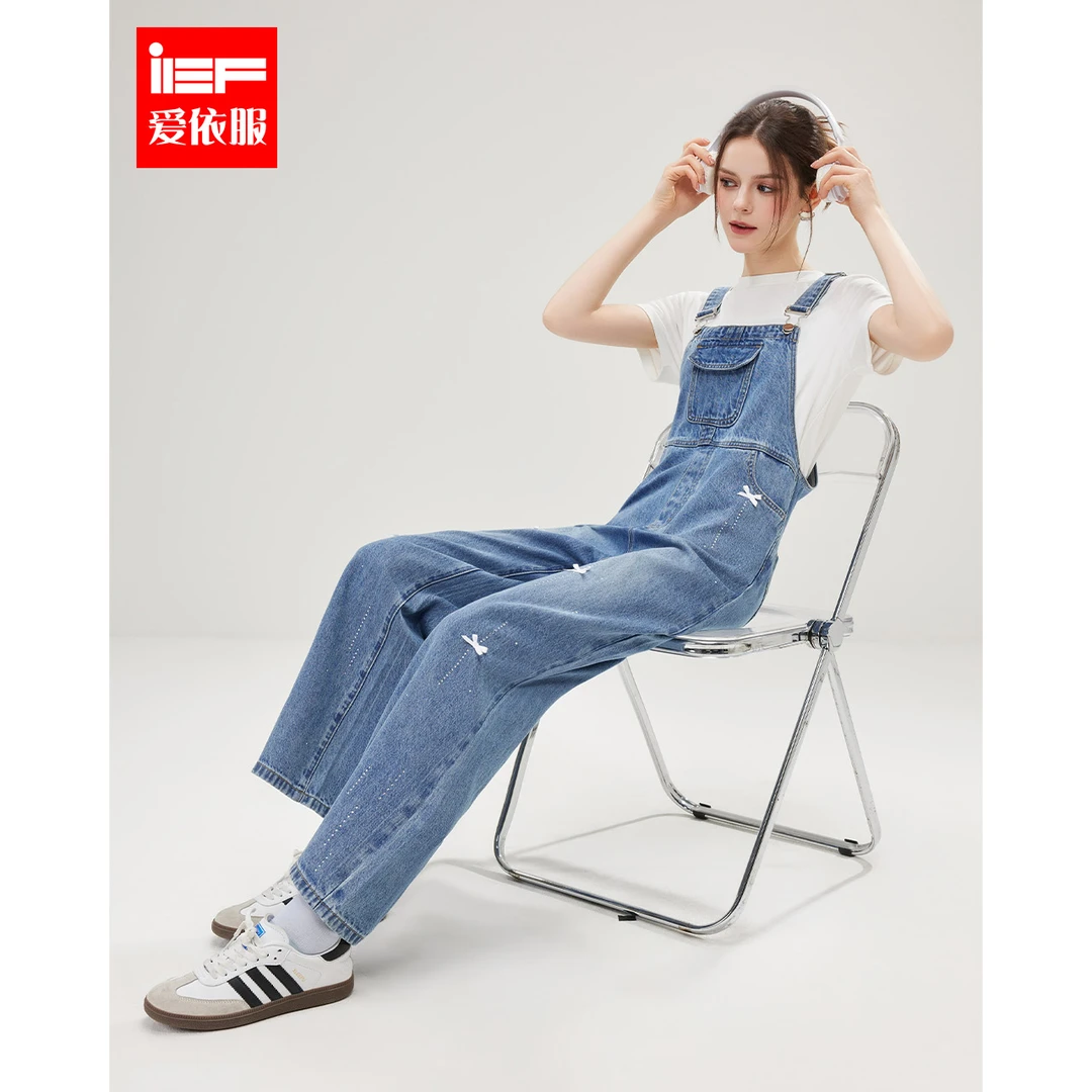 IEF/爱依服套装2025秋季新款减龄学院风背带裤套装欧若风流光风