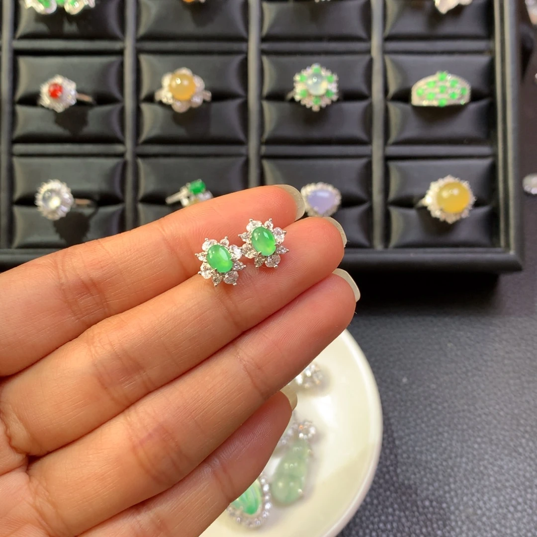 翡翠银S925镶嵌戒指