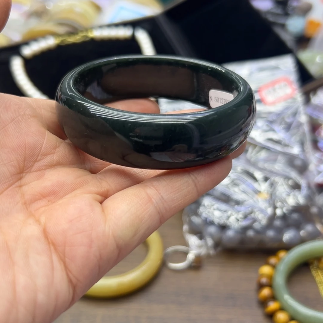 和田玉未镶嵌手镯58.8圈围138