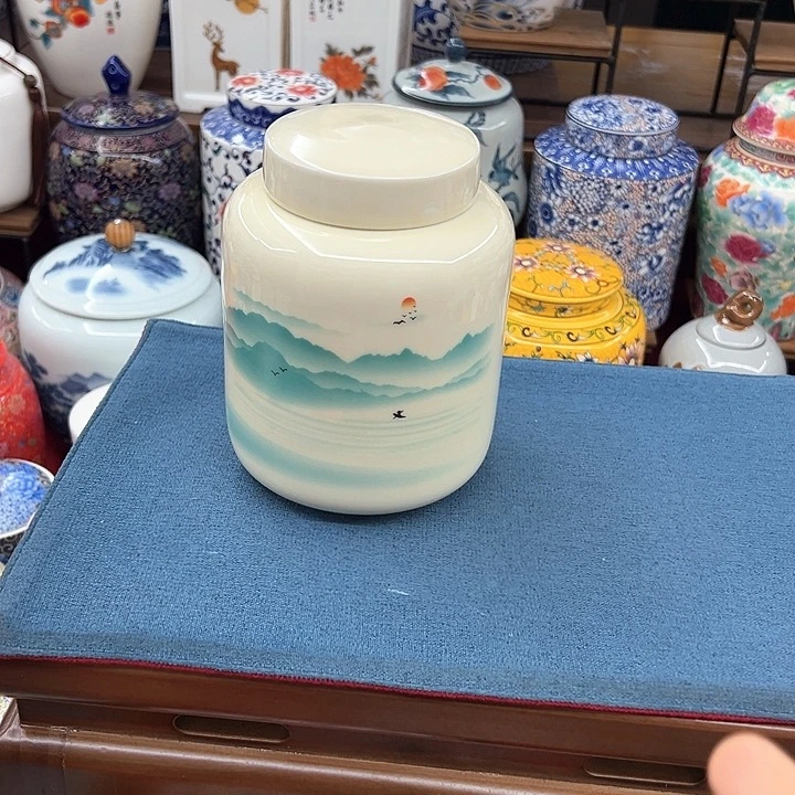 瓷片茶叶罐陶瓷罐密封罐