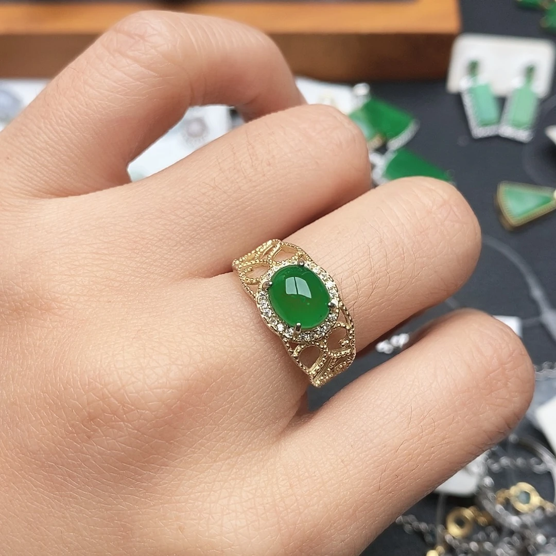 翡翠银S925镶嵌颈饰