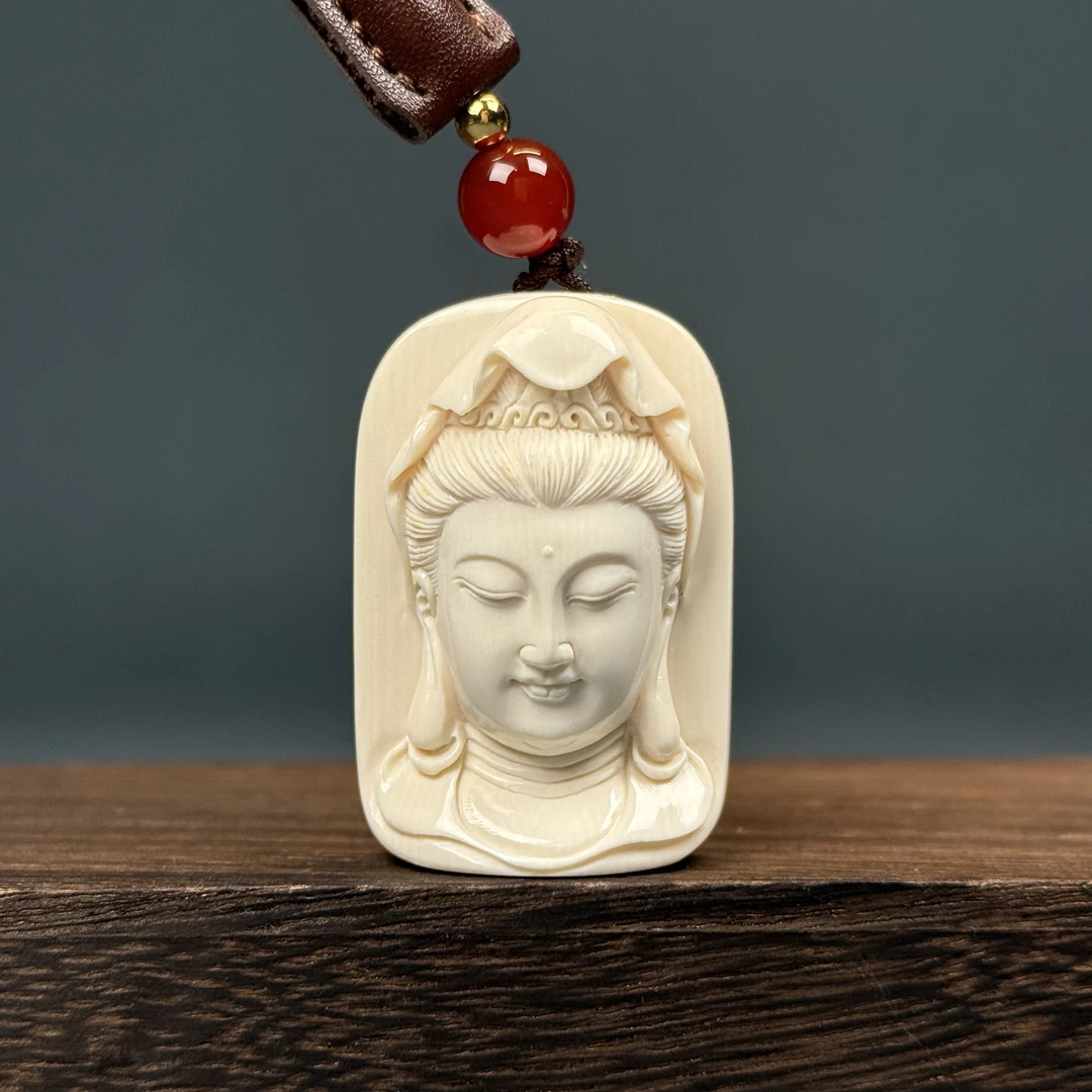 H83-02天然猛犸牙 雕刻牌 27*40*15mm支持鉴定 假一罚四