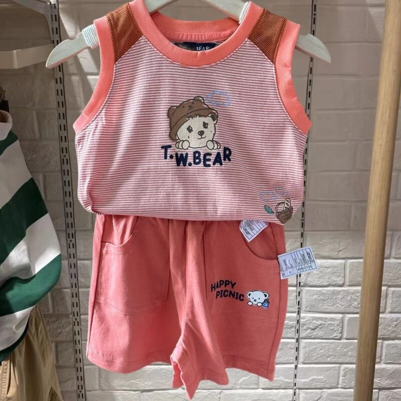 TW小熊男女童网眼套装