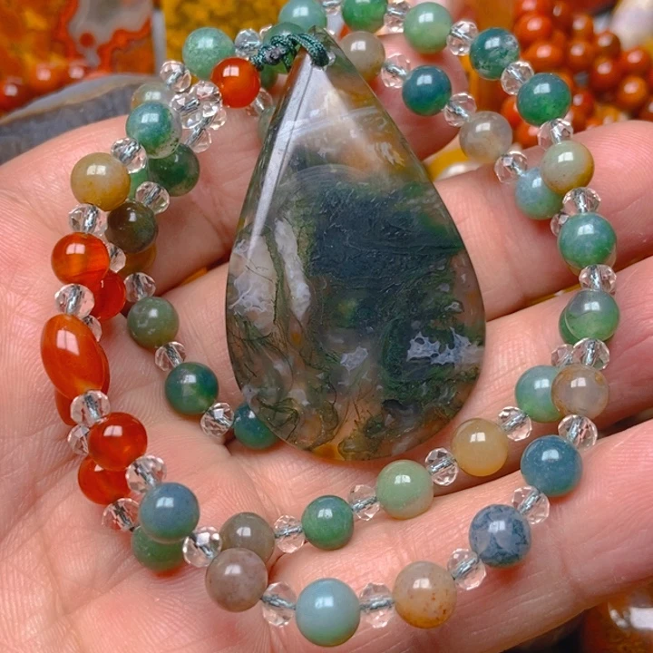 玛瑙/玉髓未镶嵌吊坠