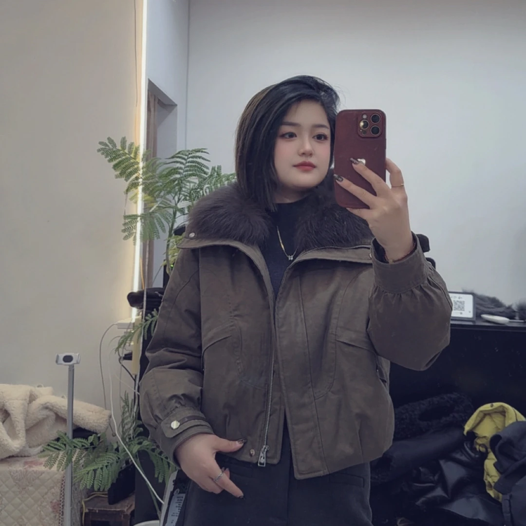 【遇见】毛毛领派克羽绒短款外套